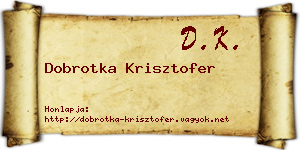 Dobrotka Krisztofer névjegykártya