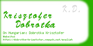 krisztofer dobrotka business card